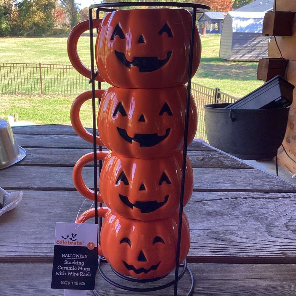 Celebrate! Halloween Stacking Mugs in a Rack - set of 4